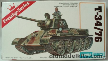 Aurora-ESCI 1/72 T-34/76 - Four Decal and Three Color Schemes Camo/Solid/Winter, 6208 plastic model kit